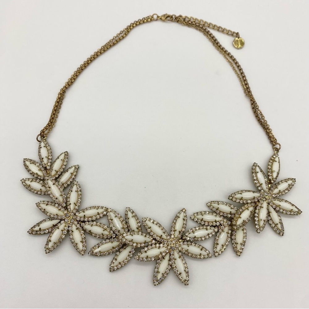 Talbots White Star Burst Flower Vintage Necklace - Picture 6 of 9